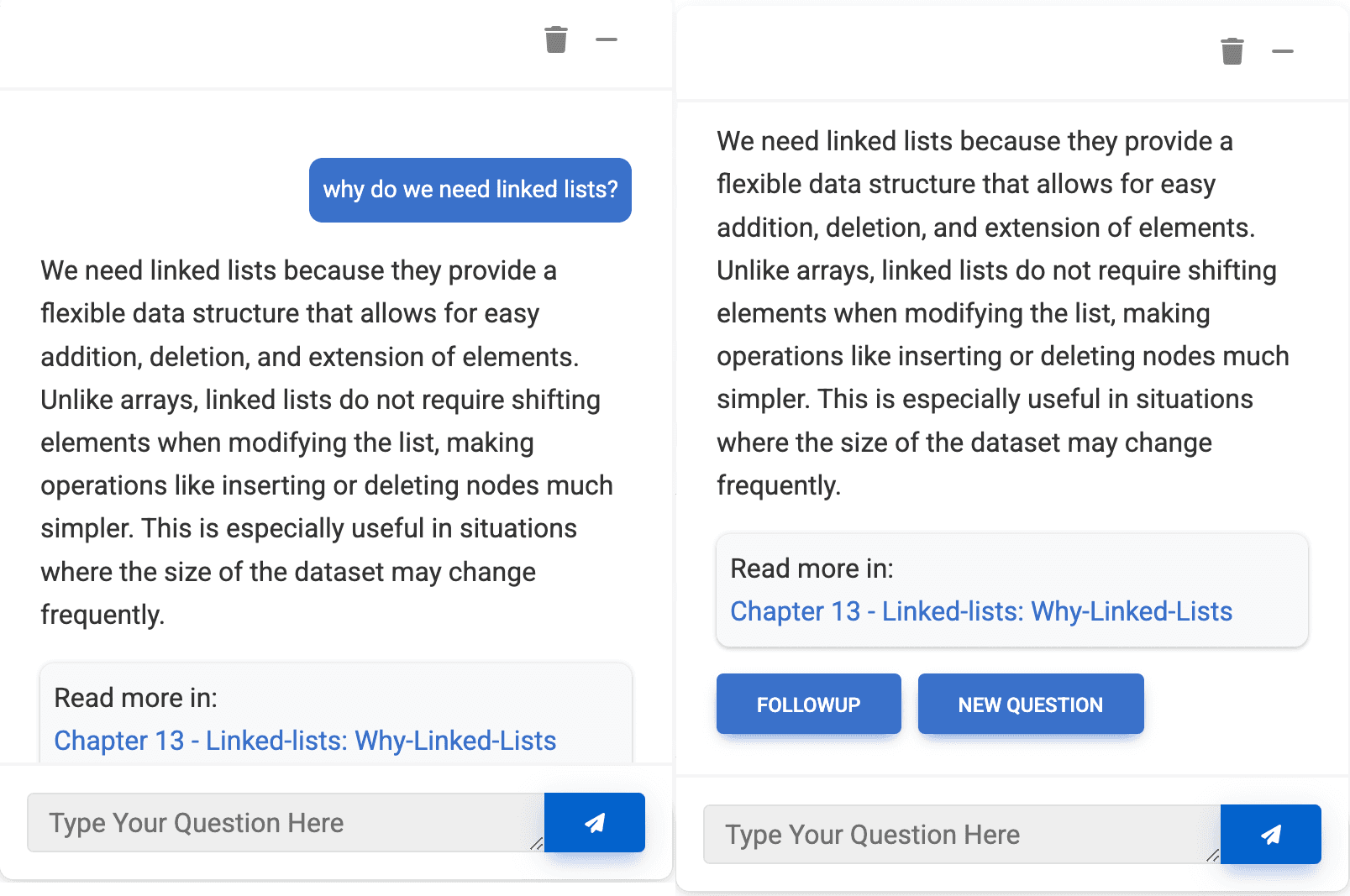 Figure 1: Example VTA response with citation links.